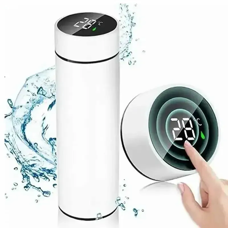 Digital Thermometer Bottle Stainless Steel Thermal Bottle with Digital Thermometer 500Ml Led Bilayer Flask Vacuum Insulated Bottle Portable Thermos Bottle
