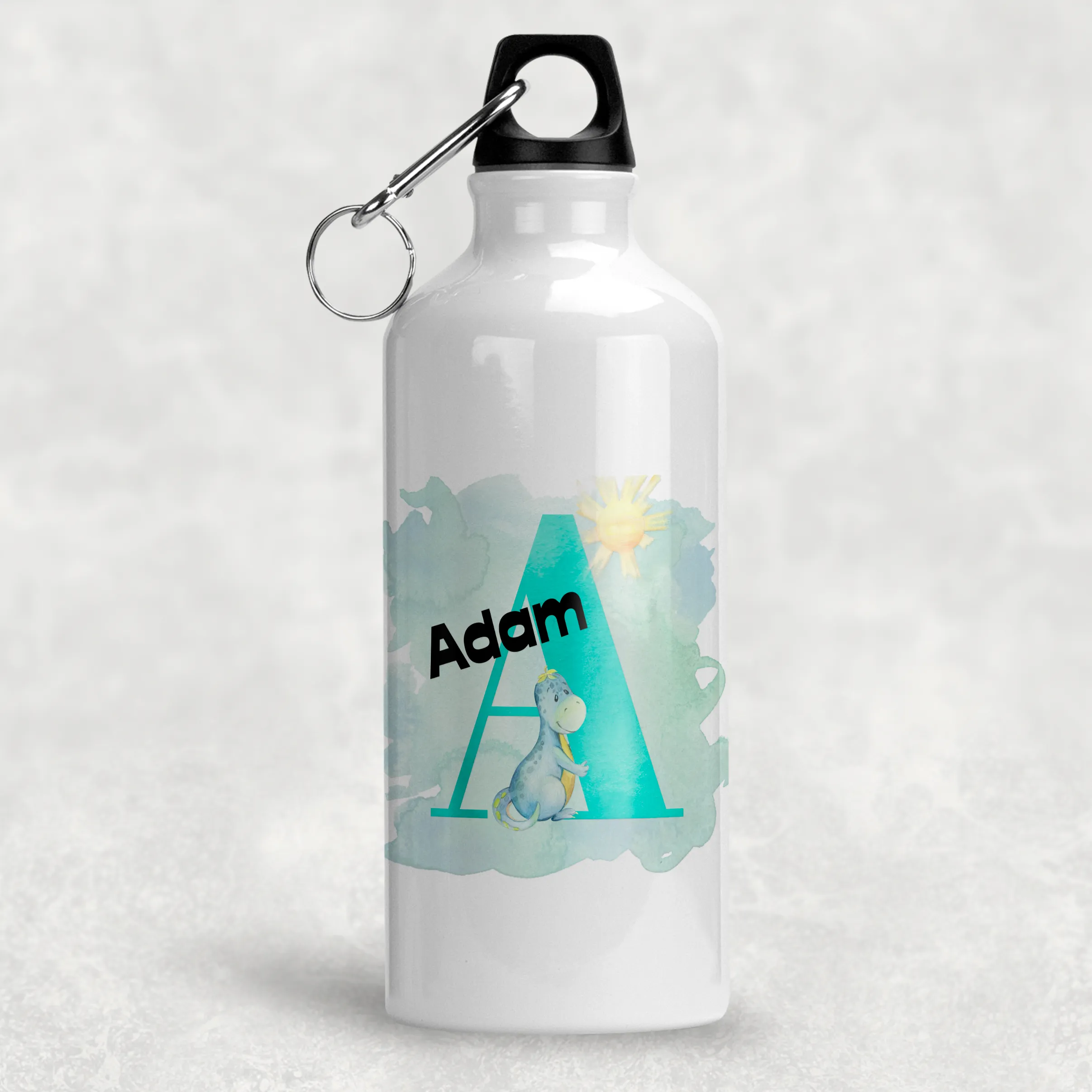 Dinosaur Alphabet Personalised Aluminium Water Bottle 400/600ml