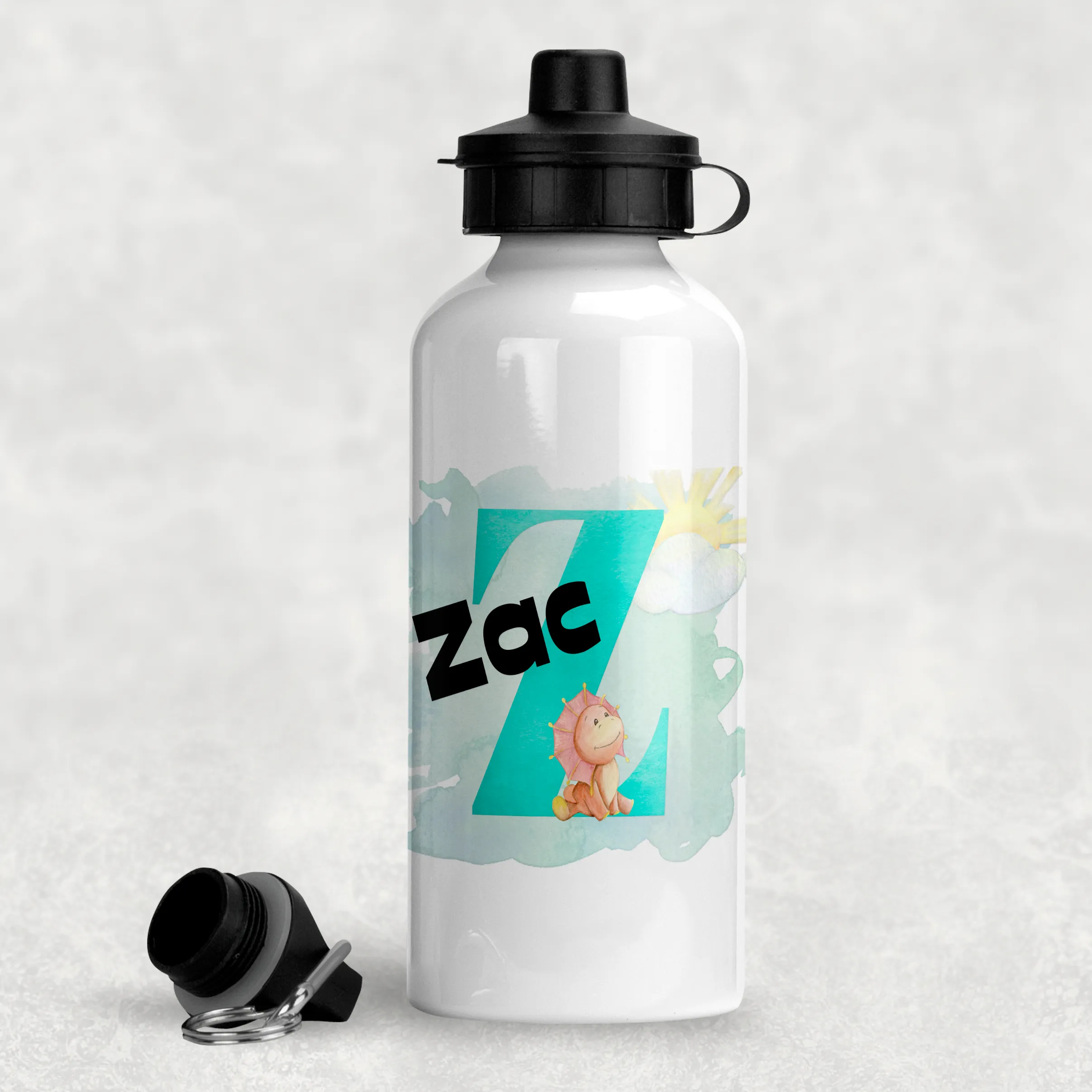 Dinosaur Alphabet Personalised Aluminium Water Bottle 400/600ml