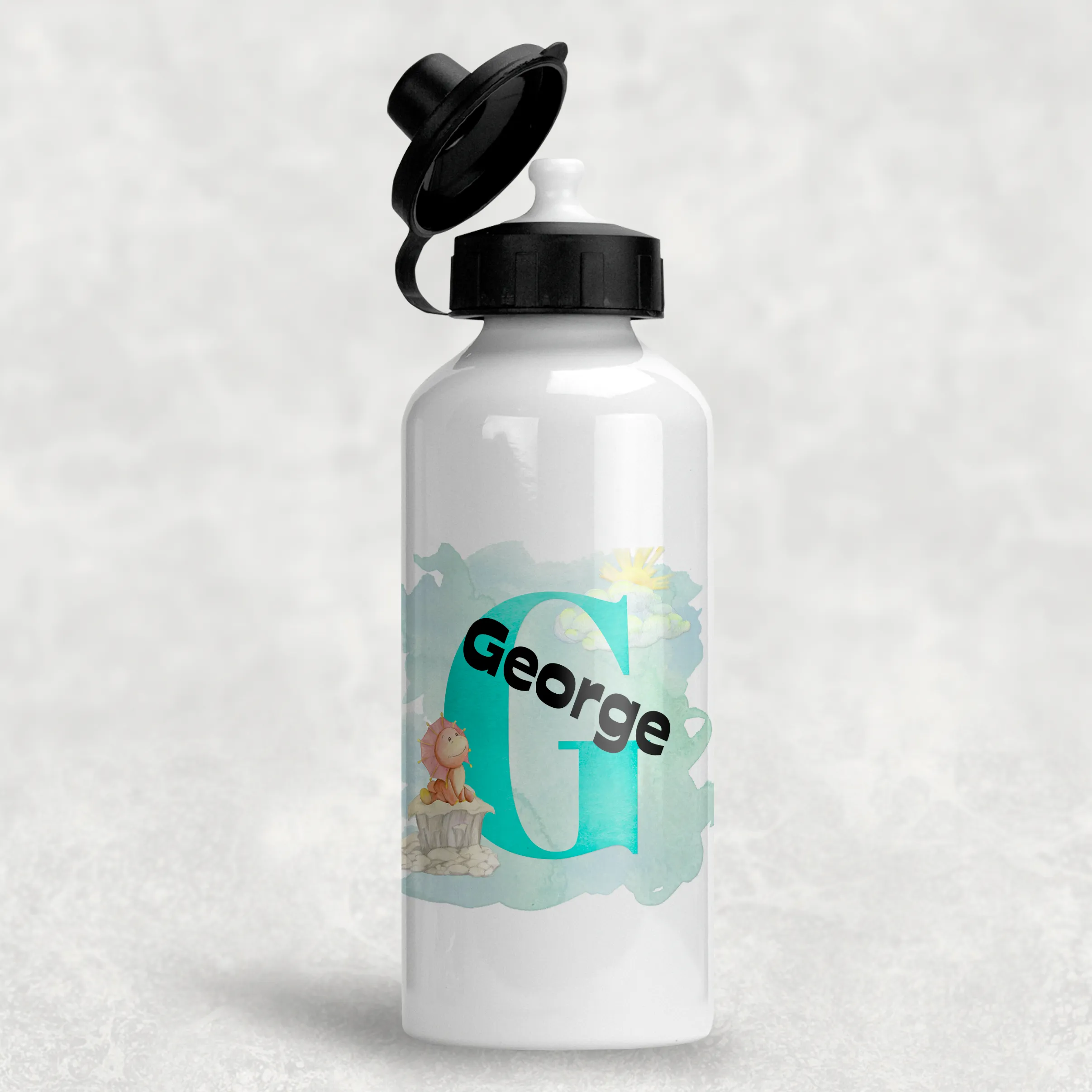 Dinosaur Alphabet Personalised Aluminium Water Bottle 400/600ml