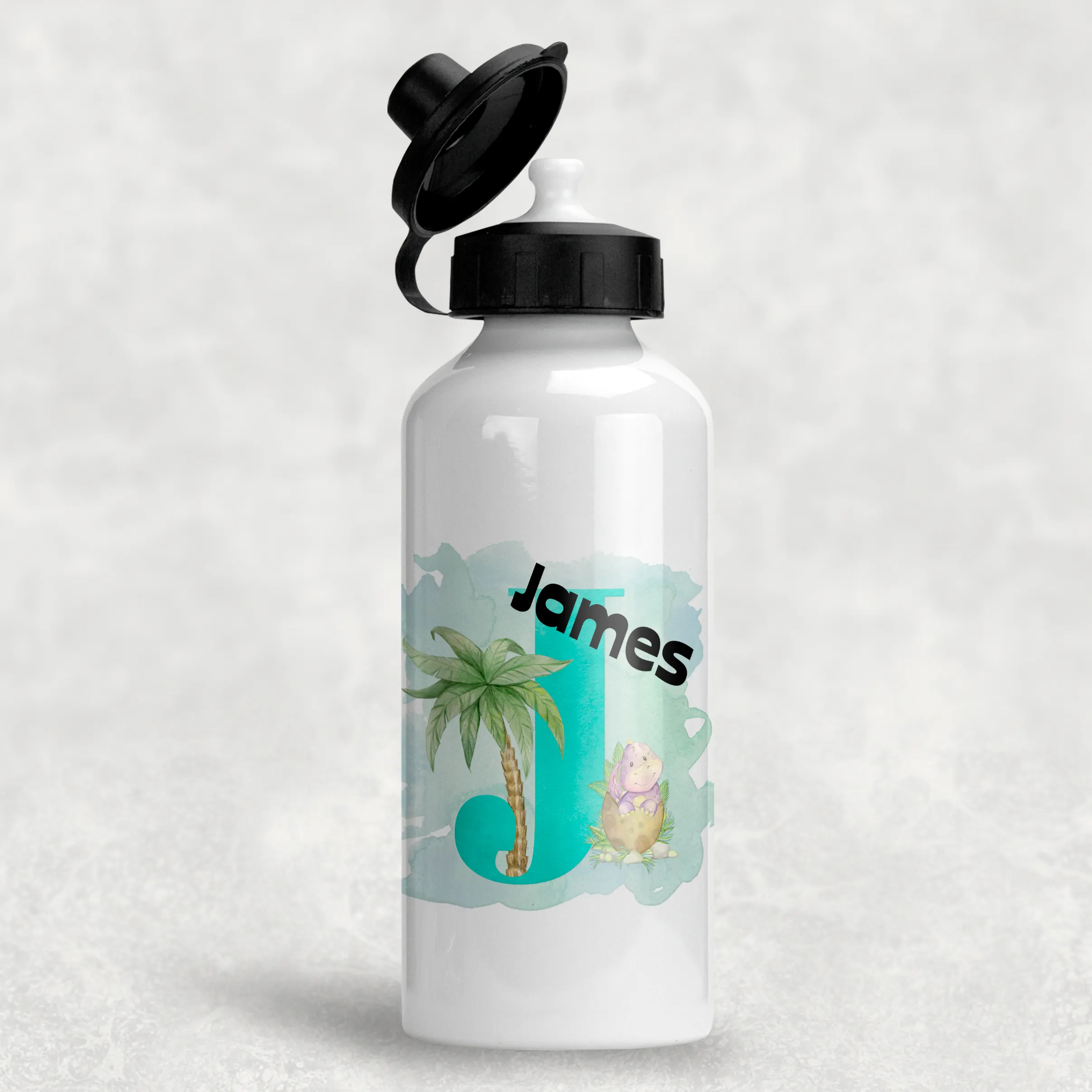 Dinosaur Alphabet Personalised Aluminium Water Bottle 400/600ml