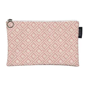 Elva Pink   Grey Makeup Bag - Large