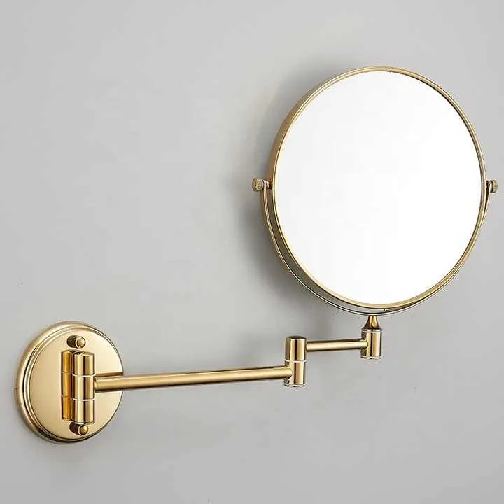 FC 8" Magnifying Mirror and 304 Grade Stainless Steel Body Two-Sided 360° Swivel Mirror/Makeup Mirror/Vanity Mirror Wall Mounted with 3X Magnification (Gold)