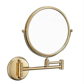 FC 8" Magnifying Mirror and 304 Grade Stainless Steel Body Two-Sided 360° Swivel Mirror/Makeup Mirror/Vanity Mirror Wall Mounted with 3X Magnification (Gold)