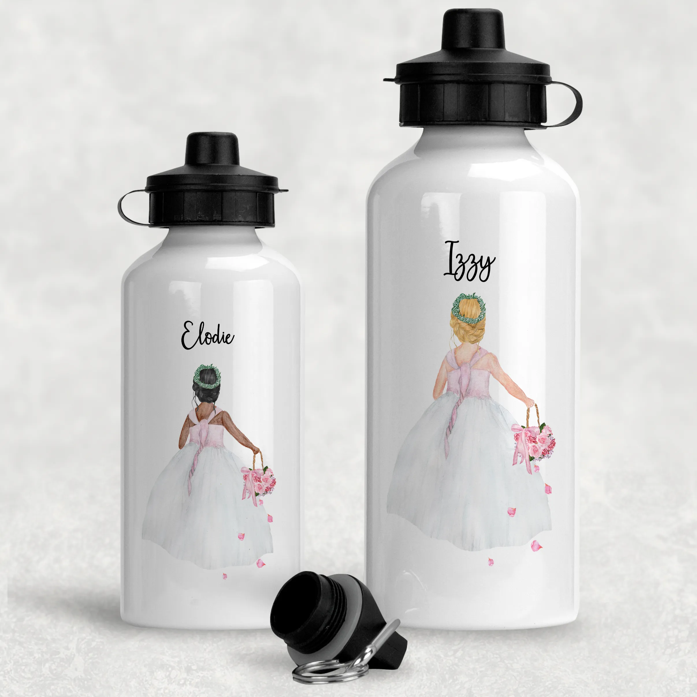 Flower Girl Personalised Wedding Aluminium Water Bottle 400/600ml