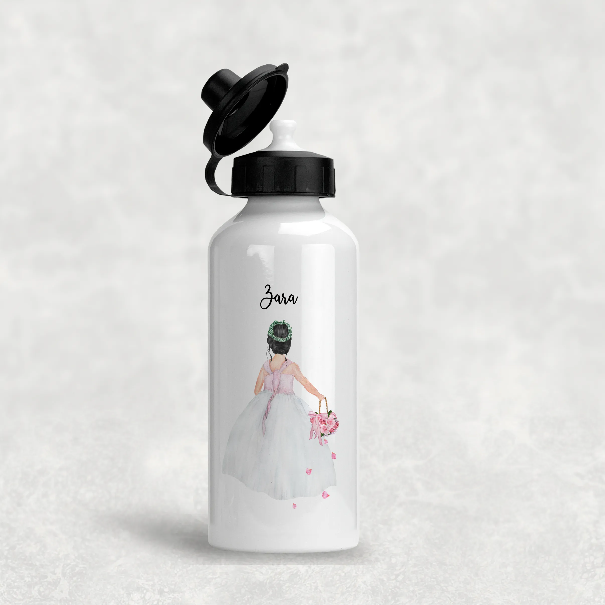 Flower Girl Personalised Wedding Aluminium Water Bottle 400/600ml