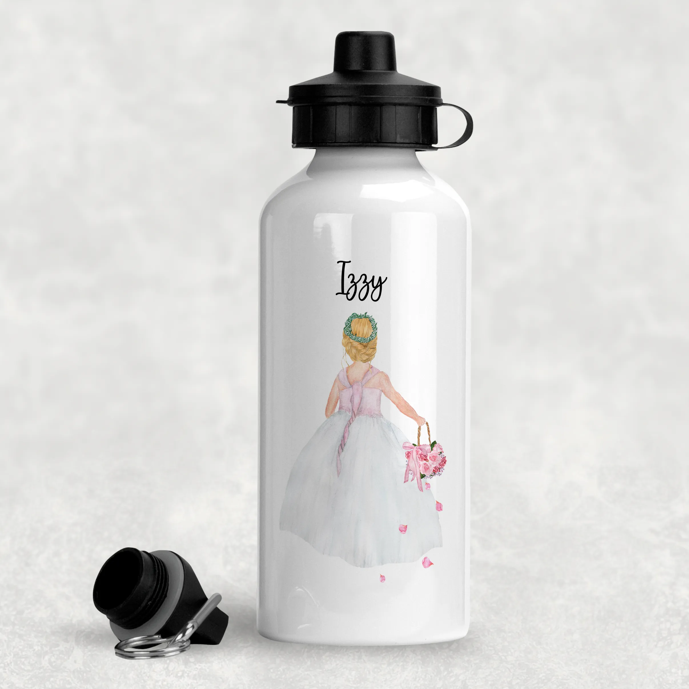 Flower Girl Personalised Wedding Aluminium Water Bottle 400/600ml