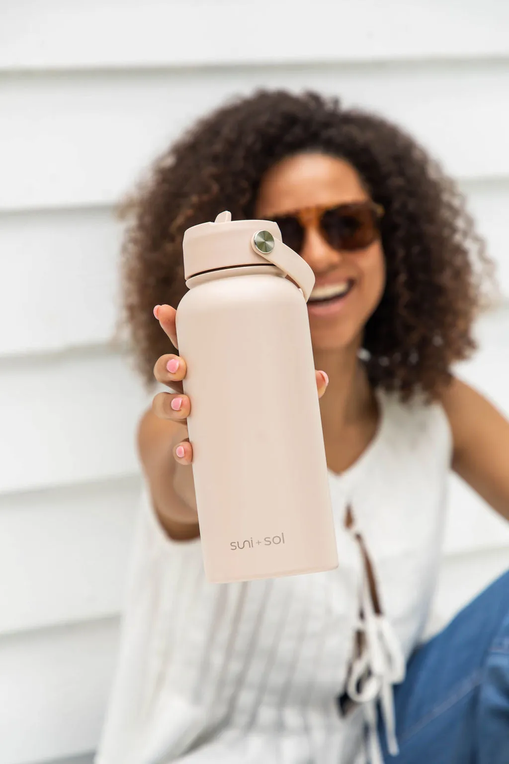 Flynn 1L Water Bottle - Soft Blush Pink - Suni and Sol