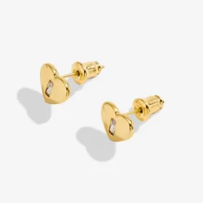 Gem Glow Heart Zirconia Gold Plated Stud Earrings 7177