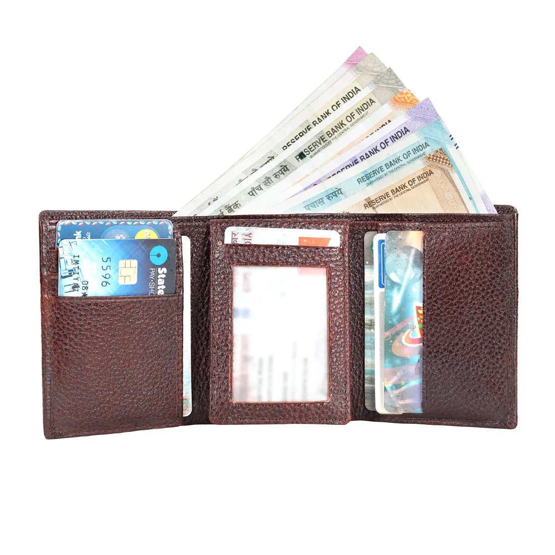 Genuine Grained Leather Trending Trifold Wallet For Men
