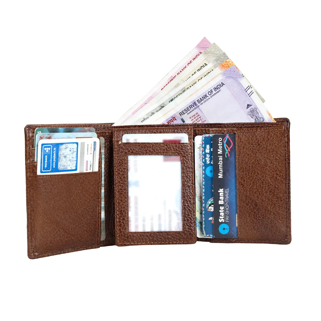 Genuine Grained Leather Trending Trifold Wallet For Men