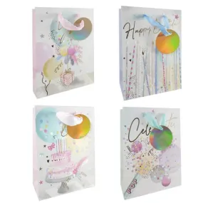 GIFT BAG GLITTER BIRTHDAY EX 32X42X11.5CM