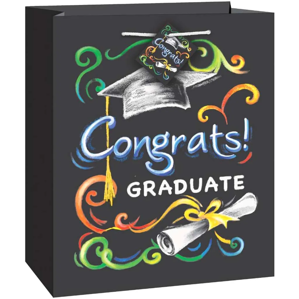 Gift Bag Medium, Chalkboard Graduation
