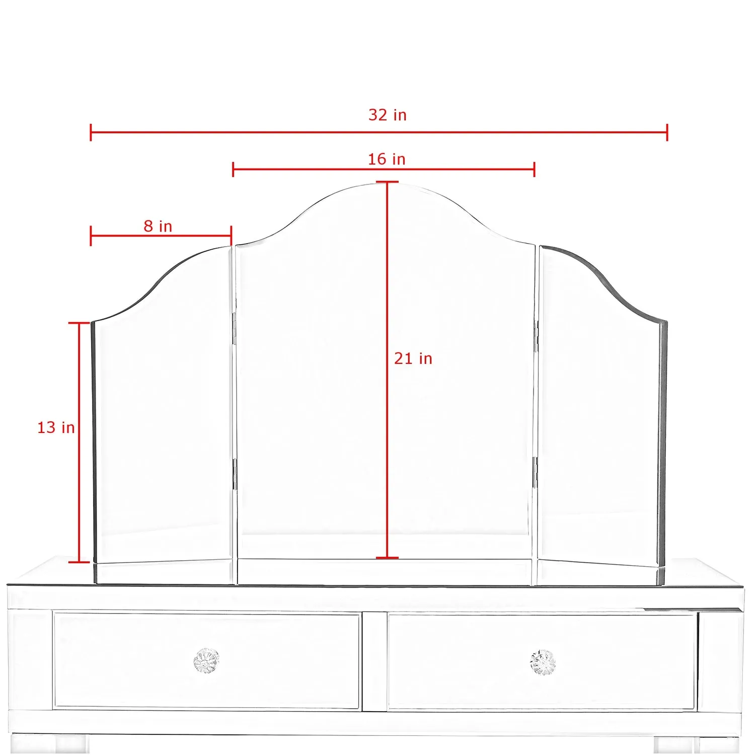 Giselle Tri-Fold Vanity Mirror