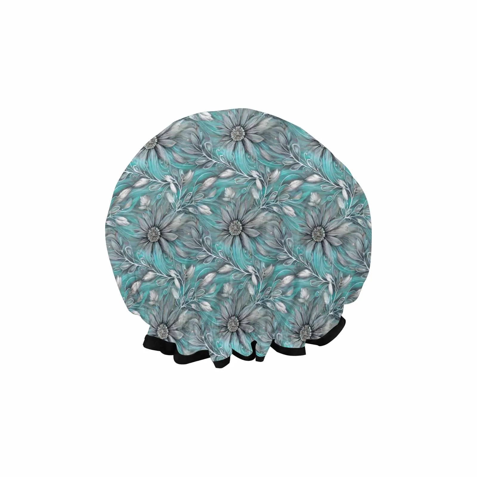 Green Elegant Floral 25  Shower Cap