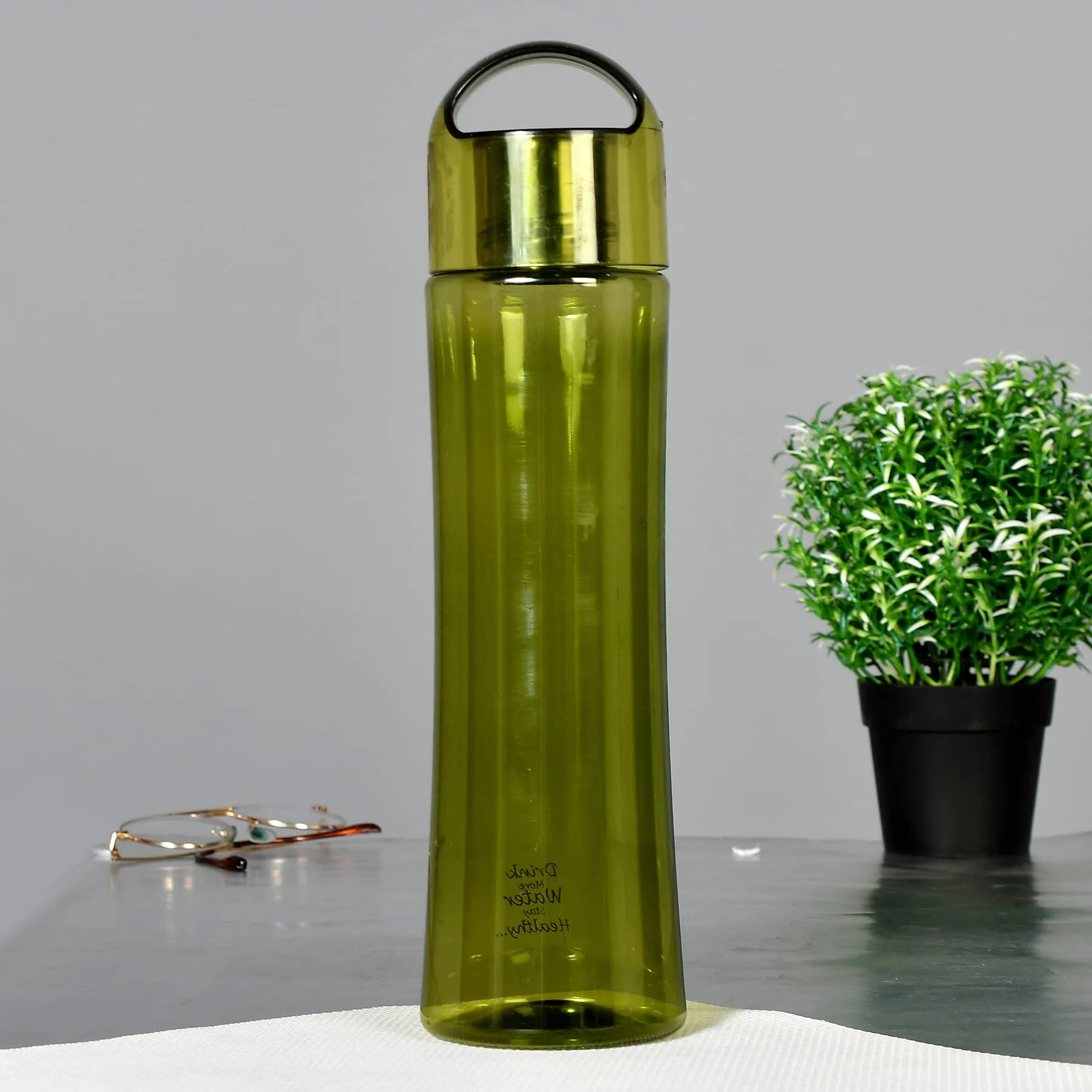 Heart Home Plastic Water Bottle- 1 Litre, Pack of 6 (Green)