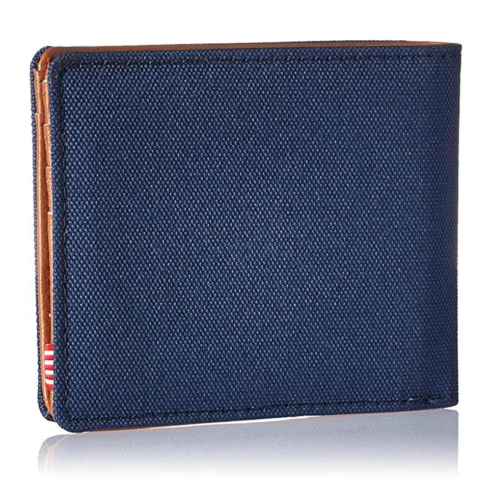 Herschel Unisex Navy/Tan Synthetic Leather Hank Wallet - 10368-00882
