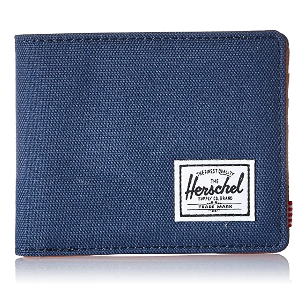 Herschel Unisex Navy/Tan Synthetic Leather Hank Wallet - 10368-00882
