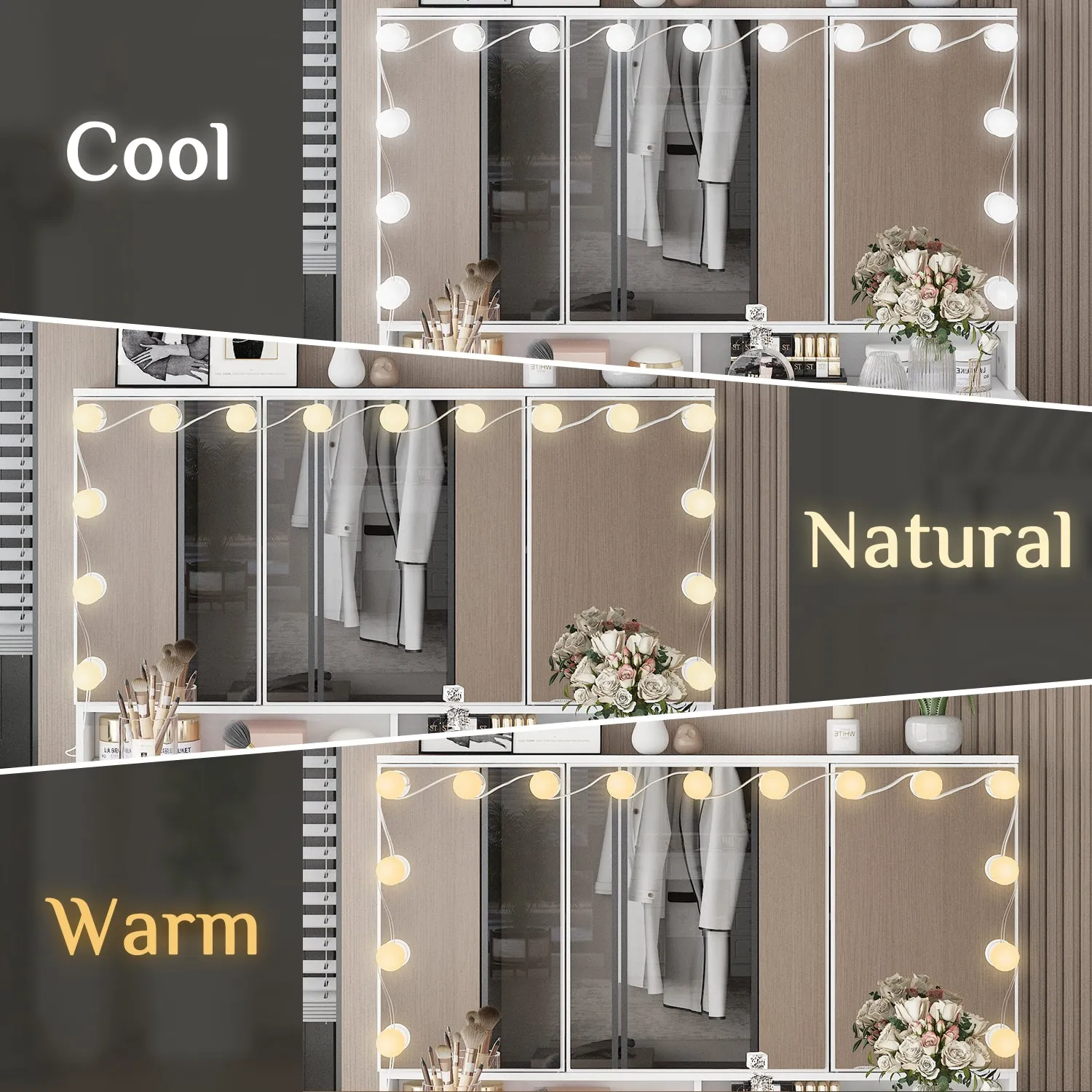 Home Makeup Dressing Table with Drawers & Lamp