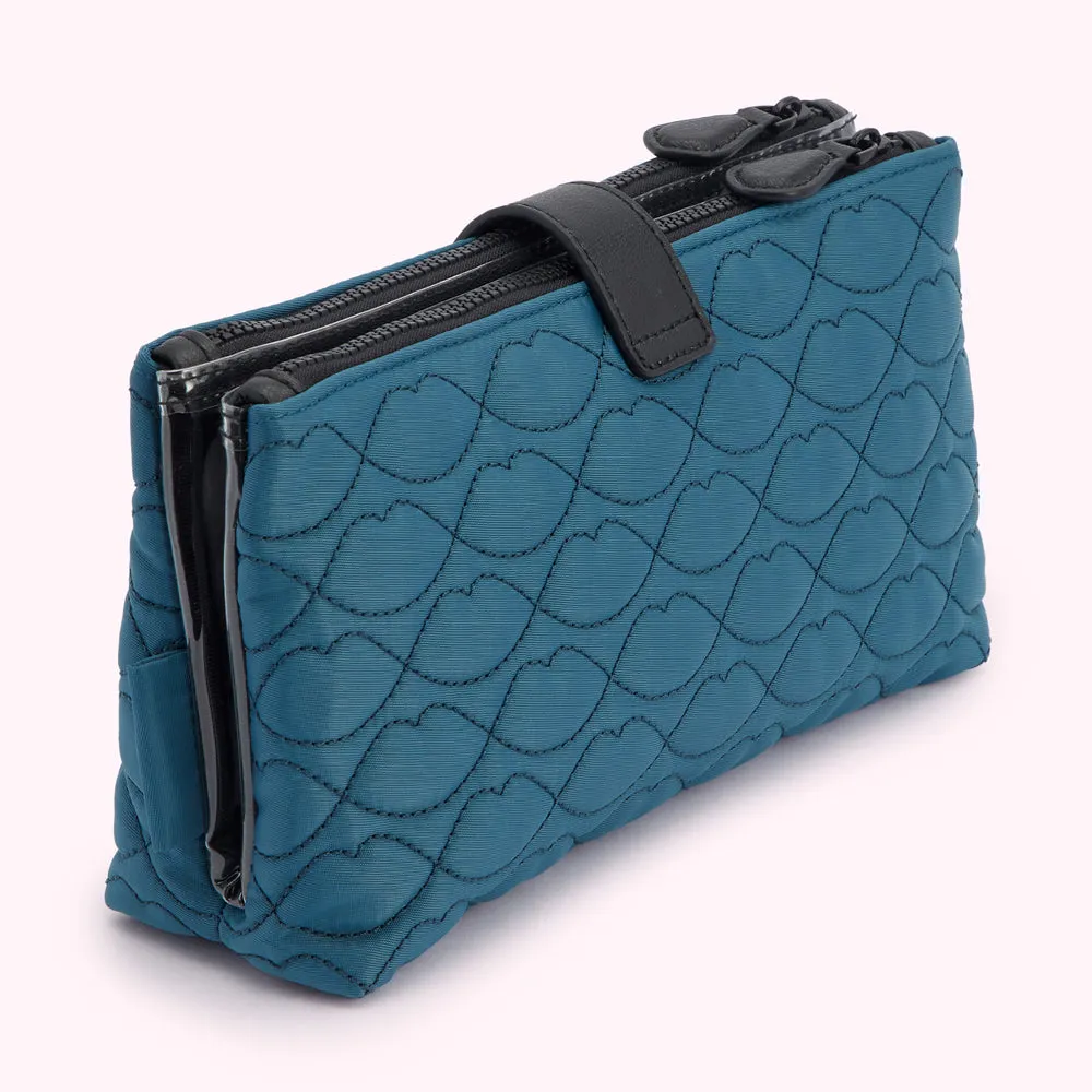 INK QUILTED LIPS DOUBLE MAKE UP BAG