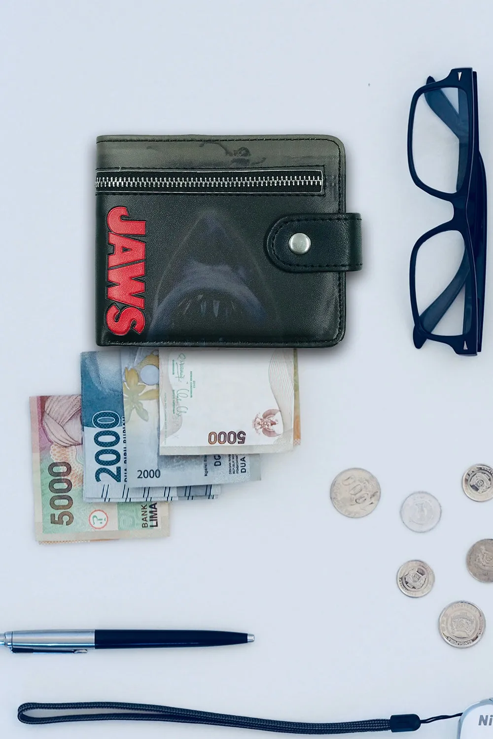 Jaws Shark Attack Zip Detail Wallet