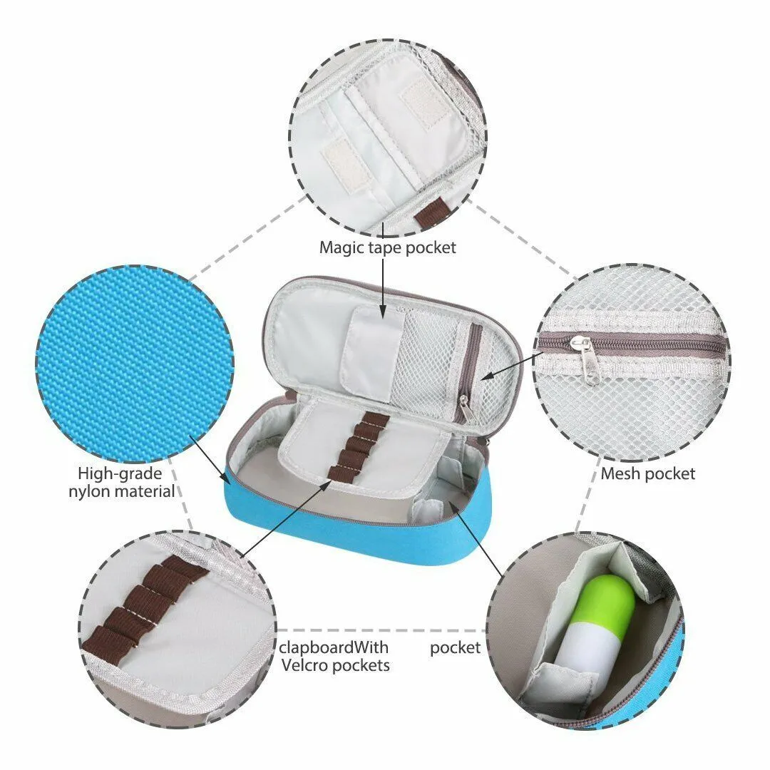 Large Capacity Multifunction Pencil Case Canvas Pen Pouch Cosmetic Makeup Bag