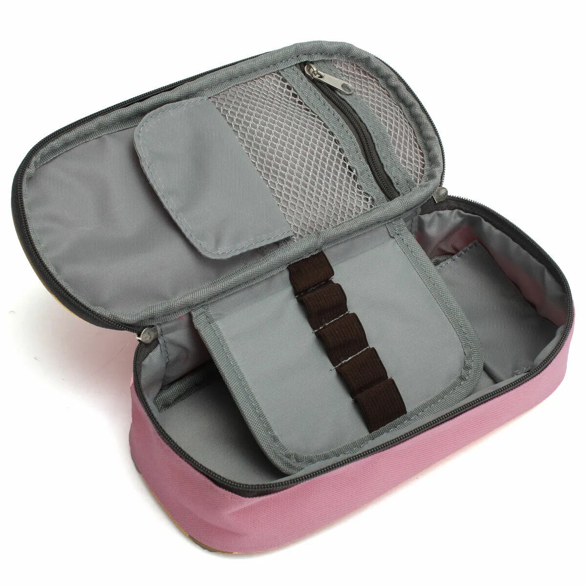 Large Capacity Multifunction Pencil Case Canvas Pen Pouch Cosmetic Makeup Bag