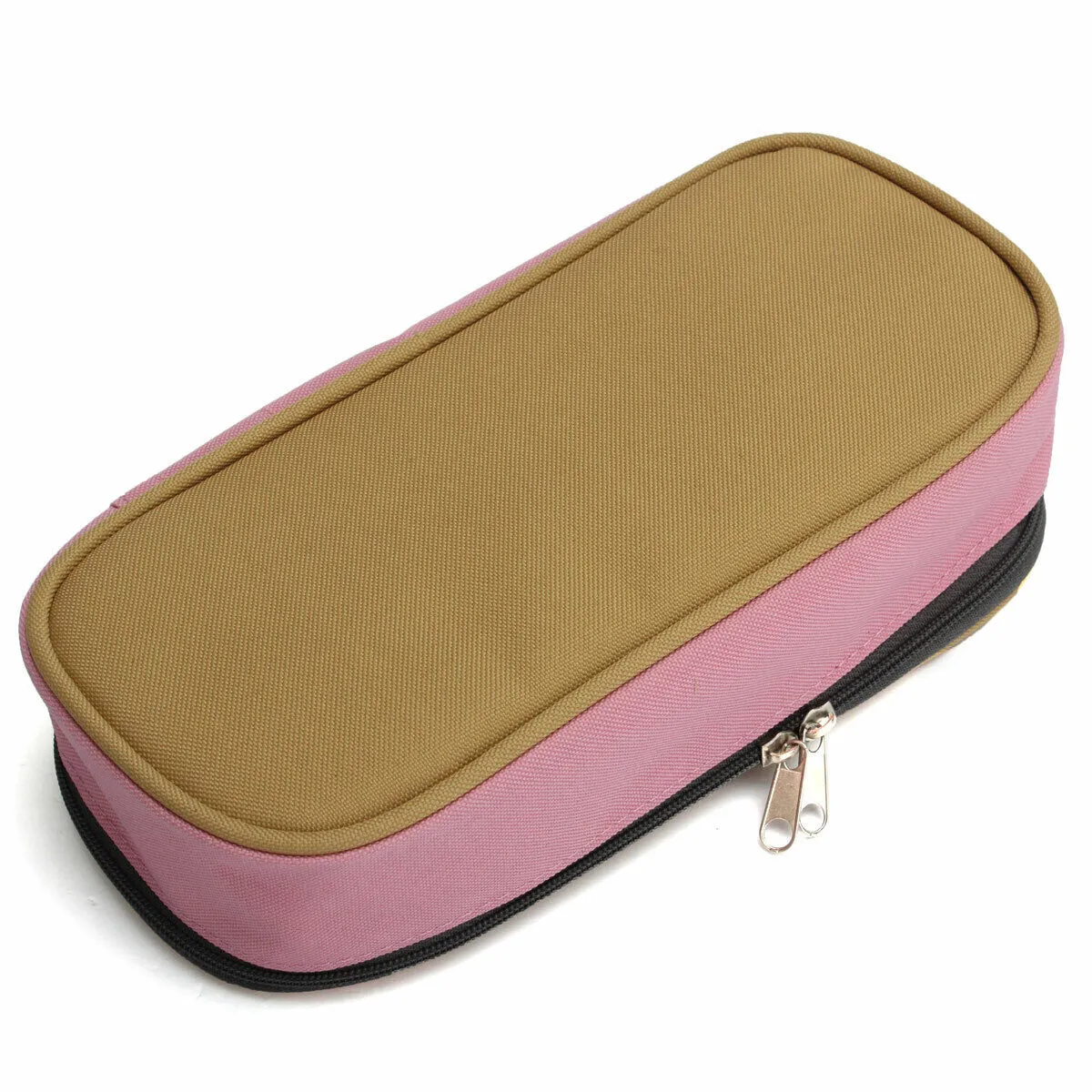 Large Capacity Multifunction Pencil Case Canvas Pen Pouch Cosmetic Makeup Bag