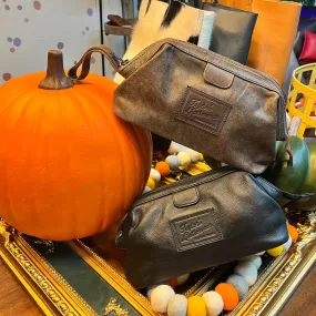 Leather Dopp Kit & Makeup Bag