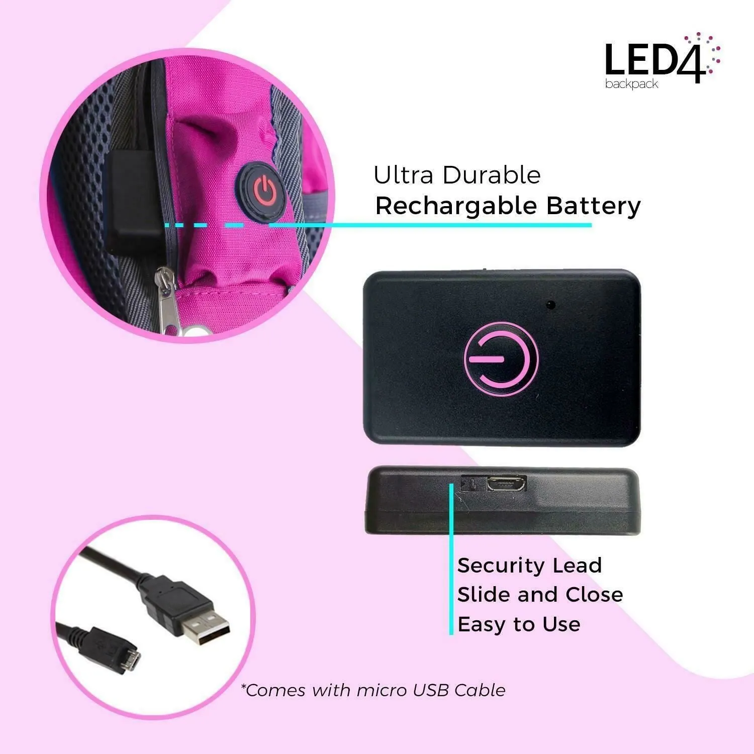 LED4 Outdoor Bike Backpack Light Up LED-For Cycling, Hiking, Camping, Travelling, Valentine gift