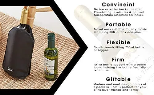 Life101 Wine Cooler (1 Pack) | Bottle Cooler Fits 750ml and 1.5L Bottle | Wine Chilling Sleeves Ideal For Champagne Wine and Beer