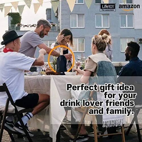 Life101 Wine Cooler (1 Pack) | Bottle Cooler Fits 750ml and 1.5L Bottle | Wine Chilling Sleeves Ideal For Champagne Wine and Beer