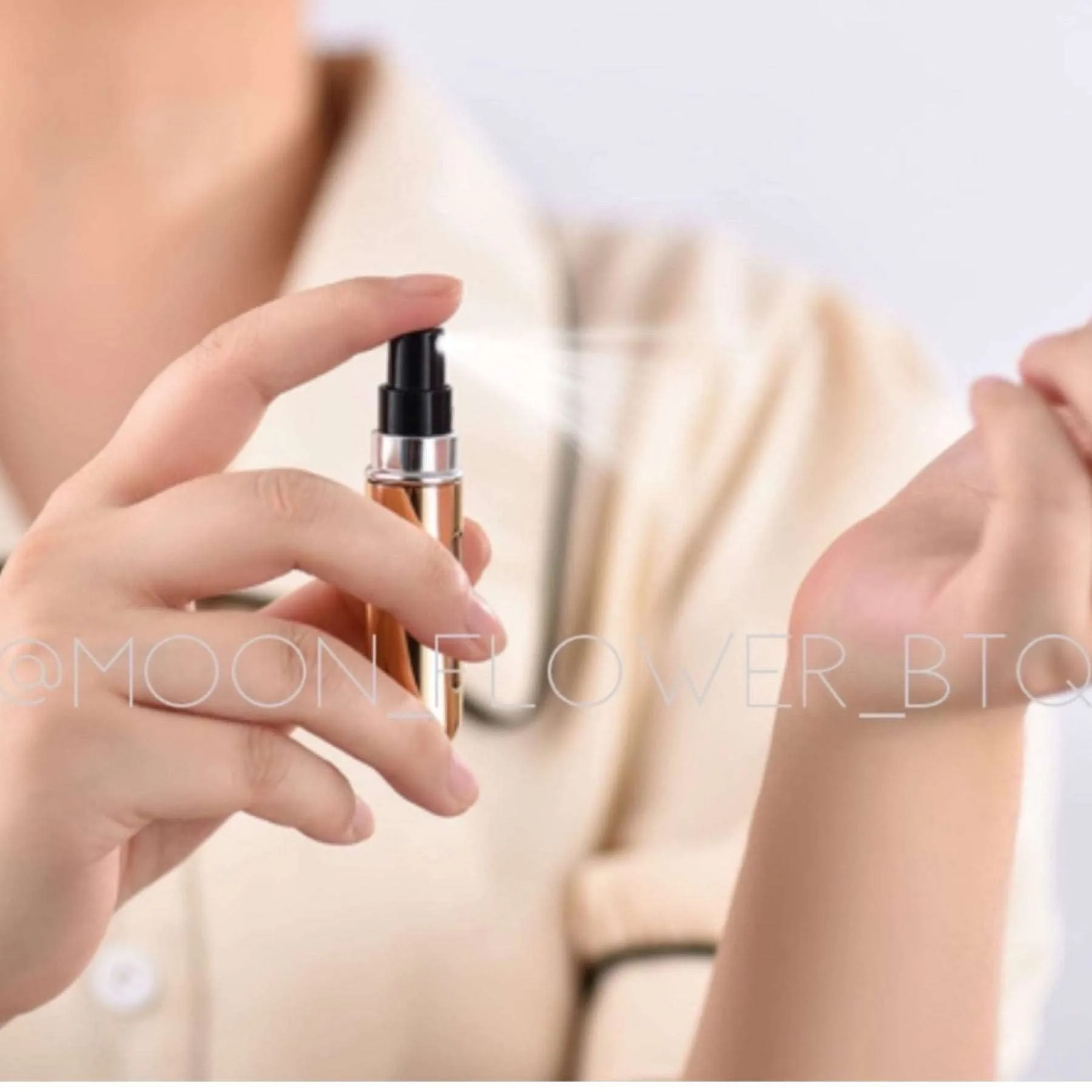 Light Blue Metallic Refillable Perfume Spray Atomizer