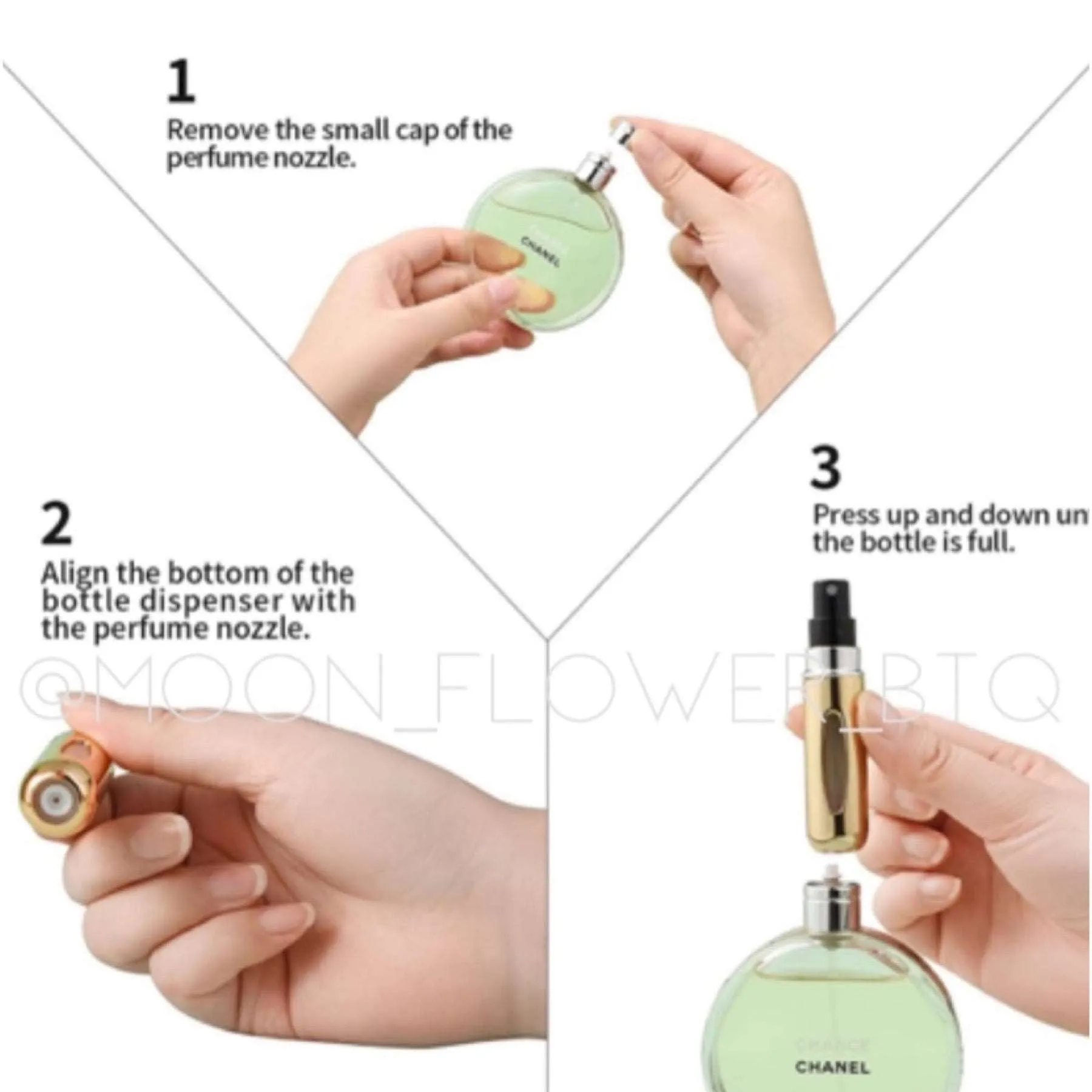 Light Blue Metallic Refillable Perfume Spray Atomizer