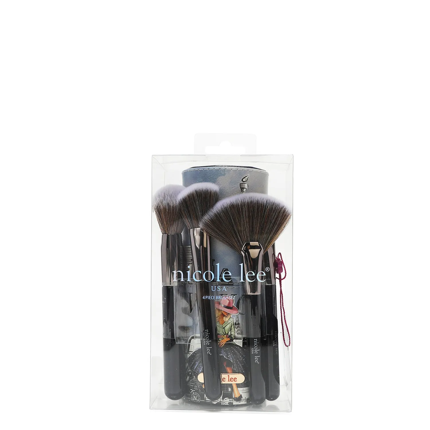 MACARIA MAKEUP CASE WITH 4 PIECE BRUSH SET