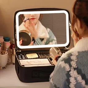 Makeup Bag - Smart LED Cosmetic Case with Mirror