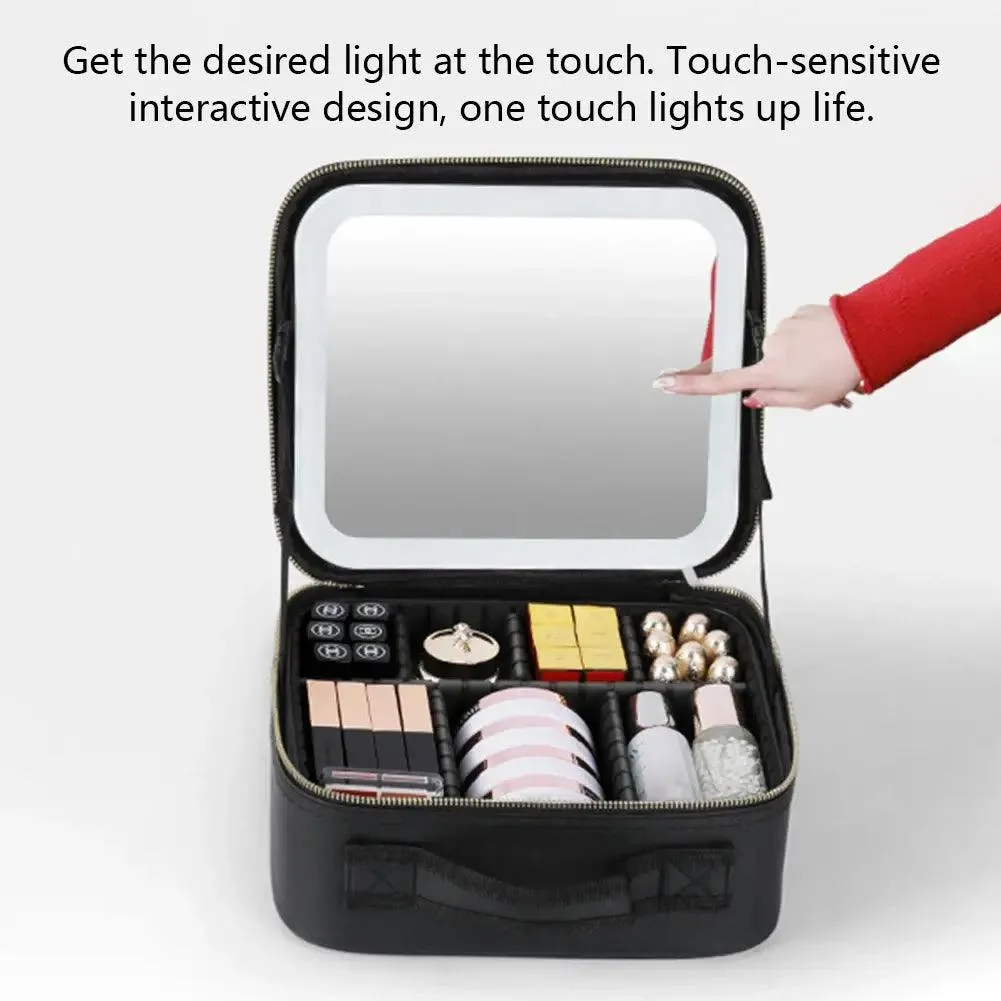 Makeup Bag - Smart LED Cosmetic Case with Mirror