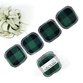 Marley's Monsters 20 Facial Rounds - Green Buffalo Plaid