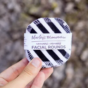 Marley's Monsters Facial Rounds - Black   White Striped