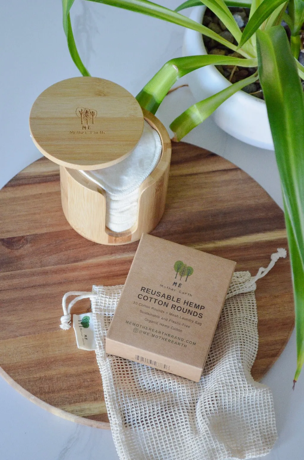 Me Mother Earth: Bamboo Storage Box   Hemp Cotton Rounds Set