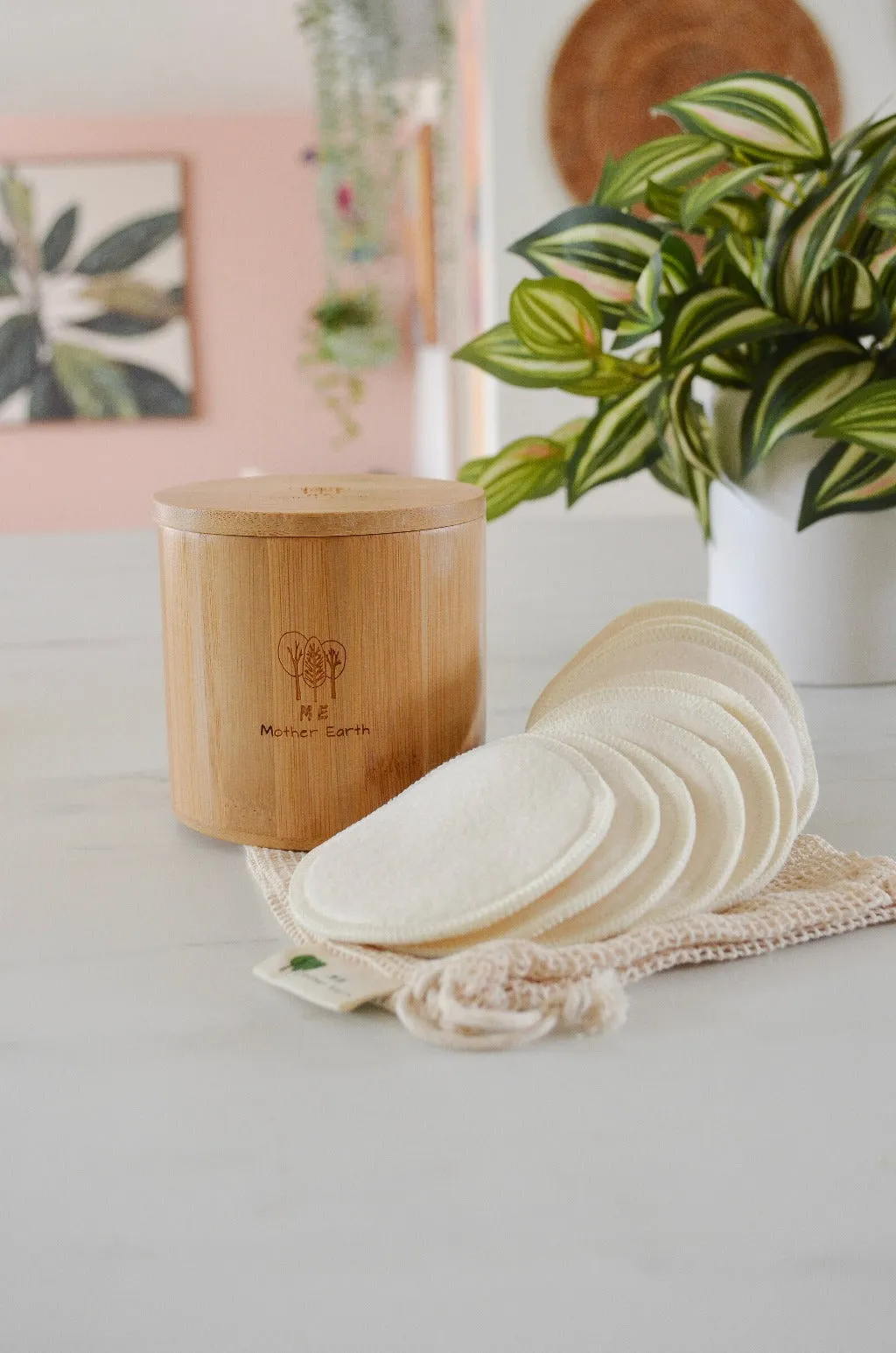 Me Mother Earth: Bamboo Storage Box   Hemp Cotton Rounds Set