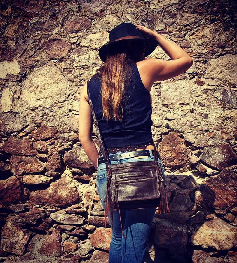 Media Lightweight Handmade Leather Crossbody Bag