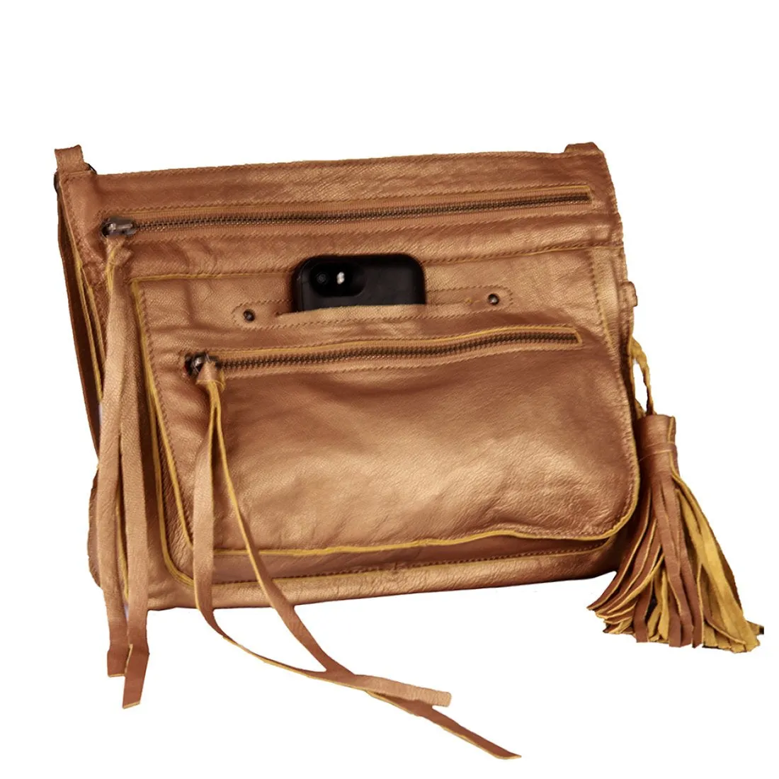 Media Lightweight Handmade Leather Crossbody Bag