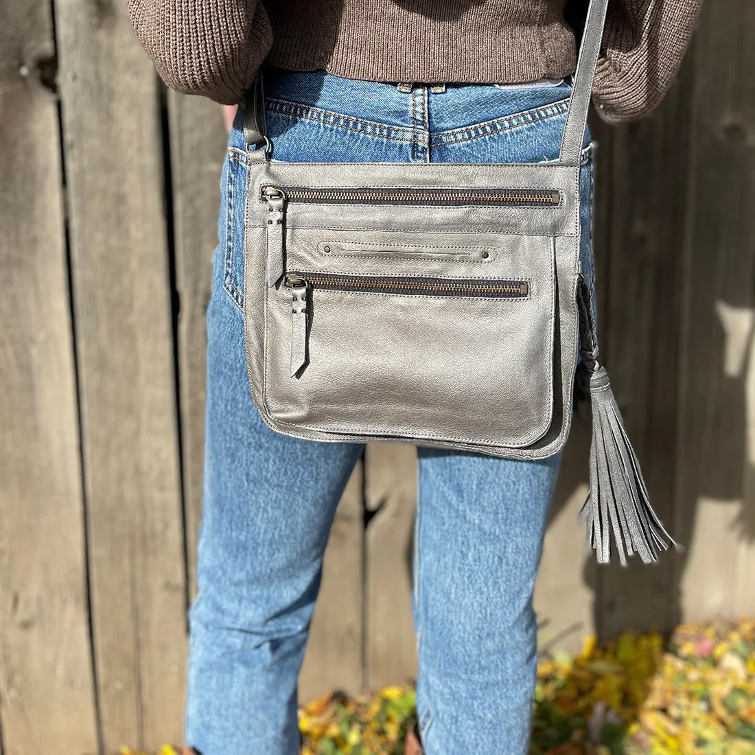 Media Lightweight Handmade Leather Crossbody Bag
