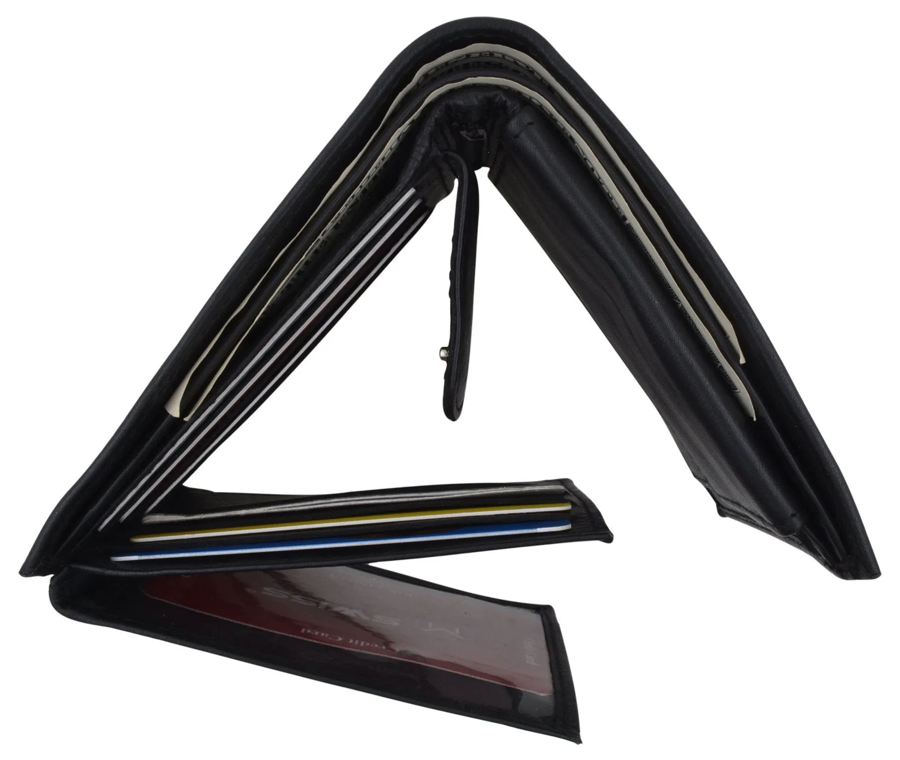 Mens RFID Leather Multi Credit Card ID Snap Bifold Wallet with Coin Pouch RFIDCN576
