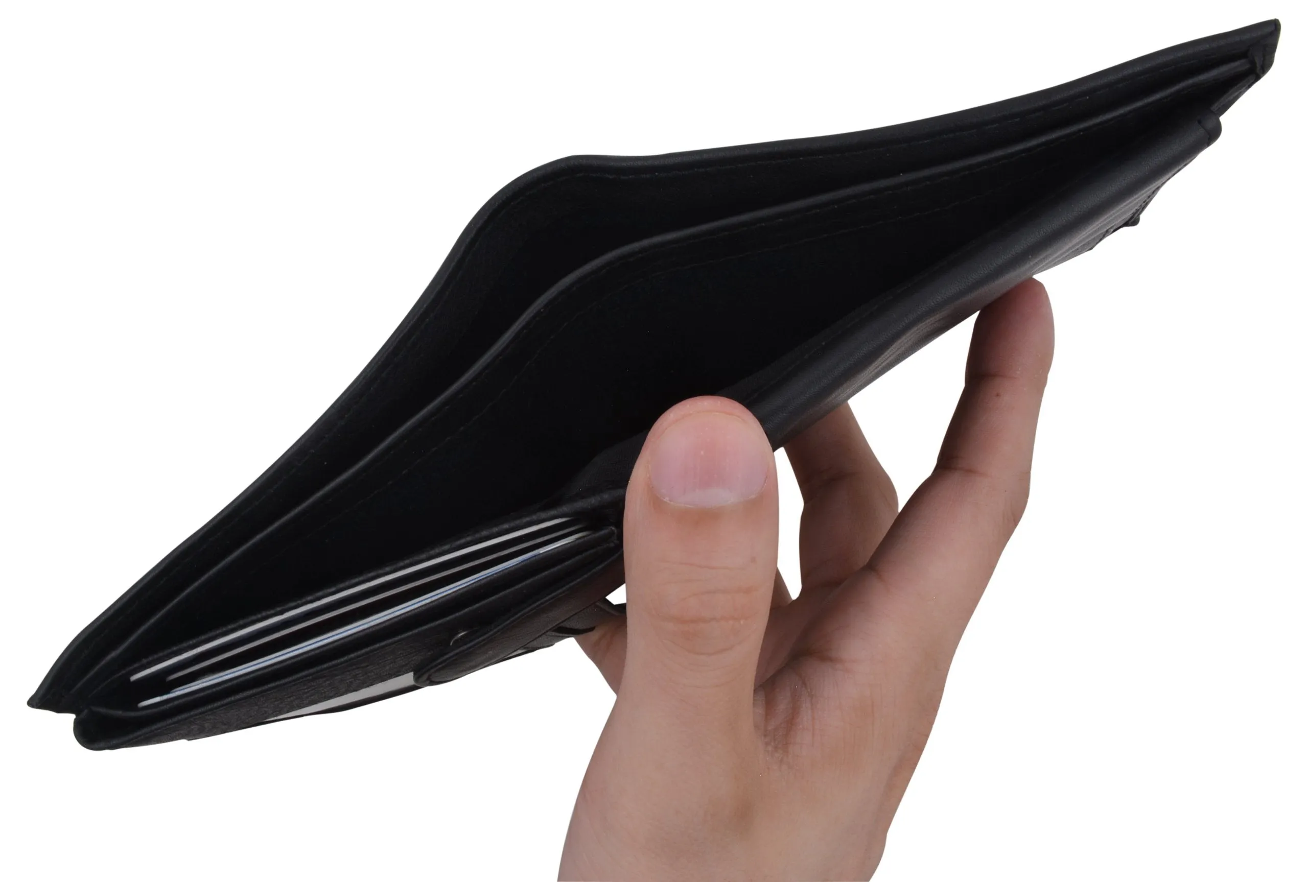 Mens RFID Leather Multi Credit Card ID Snap Bifold Wallet with Coin Pouch RFIDCN576