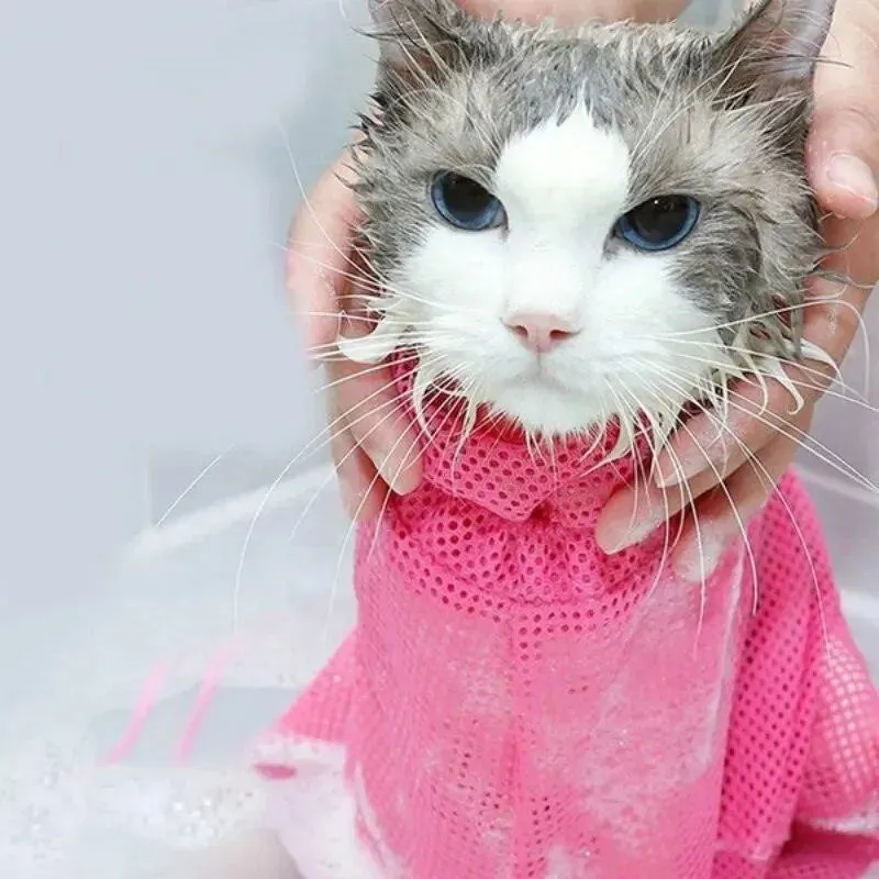 Mesh Cat Bathing Grooming Bag