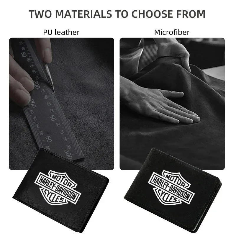 Motorcycle Driver's license Cover Holder ID Credit Card Wallet Suede For harley