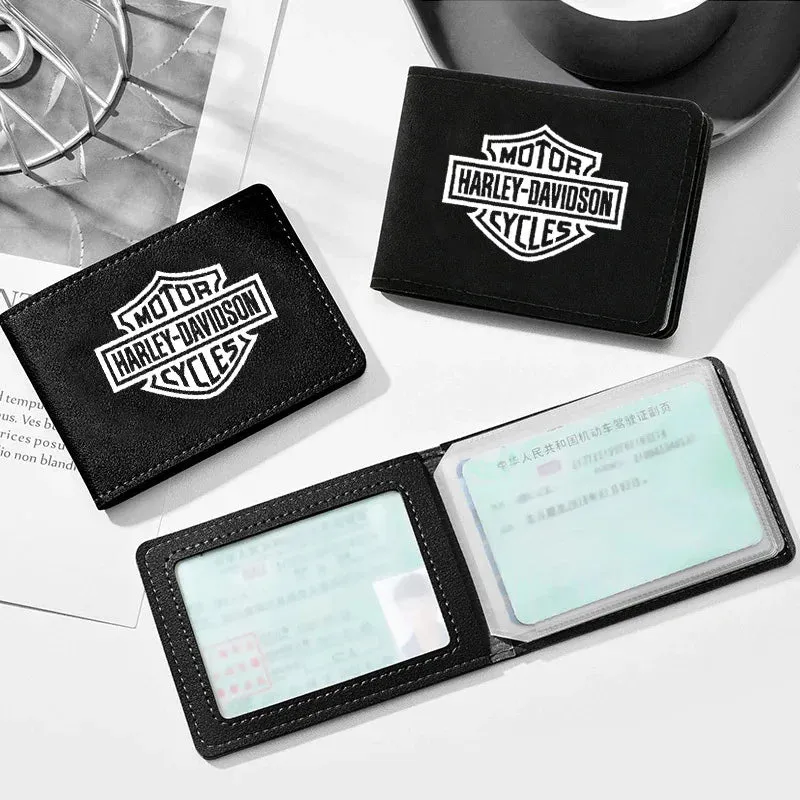 Motorcycle Driver's license Cover Holder ID Credit Card Wallet Suede For harley