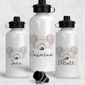 Mouse Rainbow Personalised Aluminium Water Bottle 400/600ml
